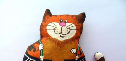 Кофейная текстильная игрушка кот Таити