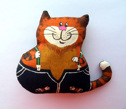 Кофейная текстильная игрушка кот Таити