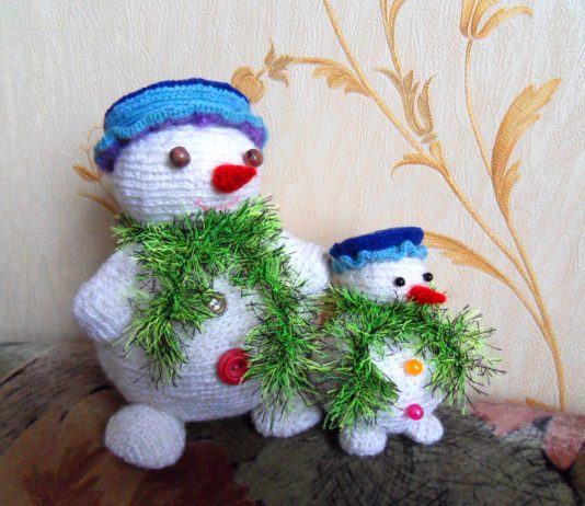 Вязаные Снеговики Вязаный снеговик