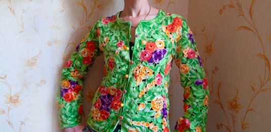 Вязаный жакет фриформ «Ирландское лето» Вязаный жакет фриформ Ирландское лето