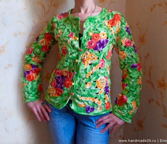 Вязаный жакет фриформ Ирландское лето