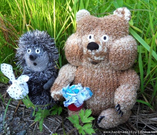 Вязаная игрушка Медвежонок в тумане Вязаная игрушка Медвежонок в тумане