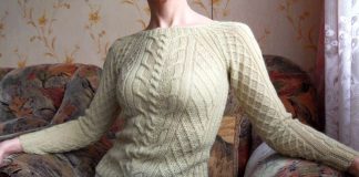 Вязаный пуловер реглан с ирландским узором
