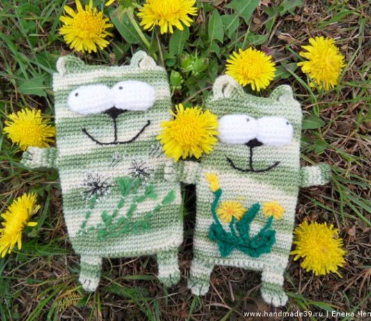 Вязаные чехлы на телефон Одуванчиковые коточехлы