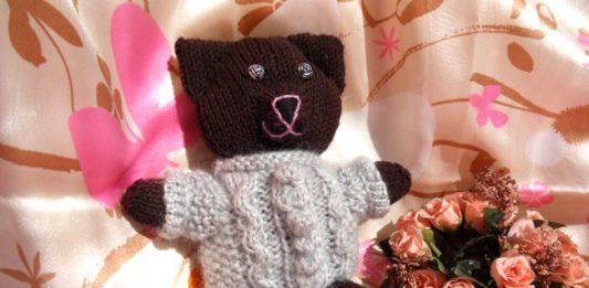 Вязаный Медвежонок спицами Вязаный медвежонок