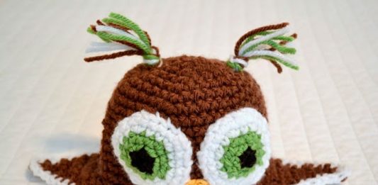 Вязаная шапочка с ушками «Сова»