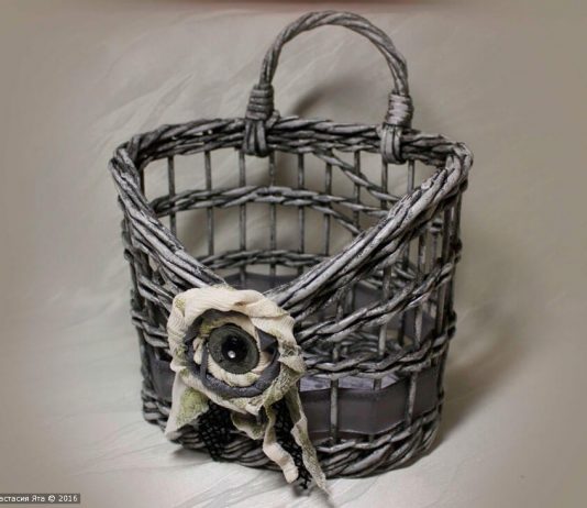 МК «Ажурная плетёная корзина с картонным дном»