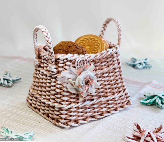 Мастер-класс «Корзиночка для печенья, плетённая из газет»