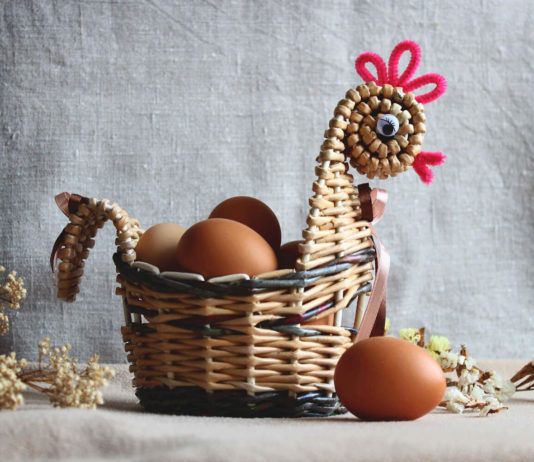 Плетёная корзинка-курочка, мастер-класс