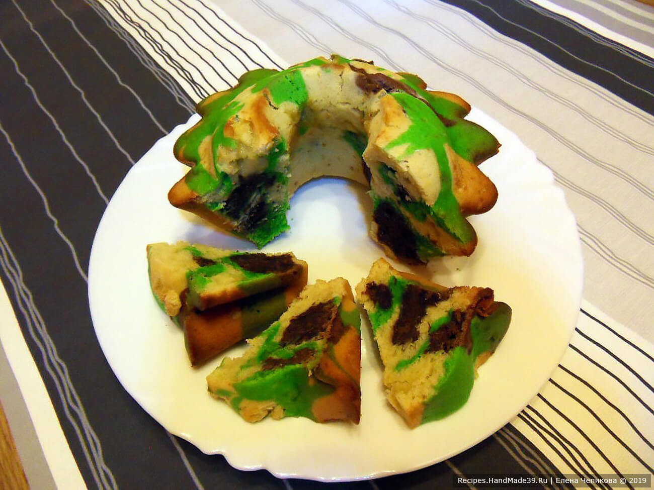 «Камуфляжный» кекс – пошаговый кулинарный рецепт с фото