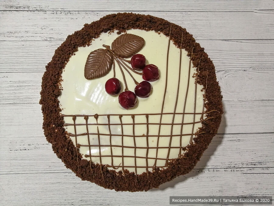 Шоколадный торт «Вишнёвый каприз» со сметанным кремом – пошаговый рецепт с фото