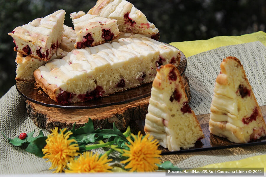 Пирог с творожным кремом – пошаговый кулинарный рецепт с фото