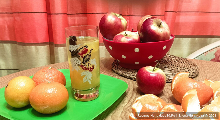 Компот из мандаринов и яблок – пошаговый кулинарный рецепт с фото