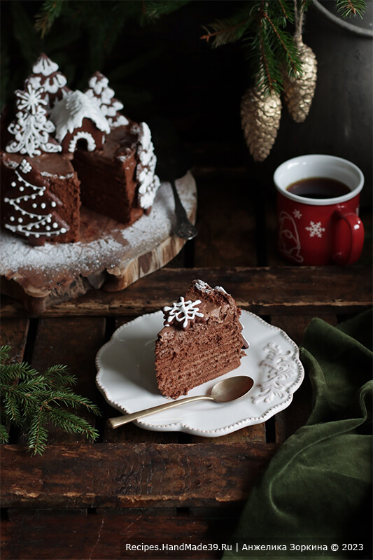 Шоколадный медовик с заварным шоколадном кремом – пошаговый кулинарный рецепт
